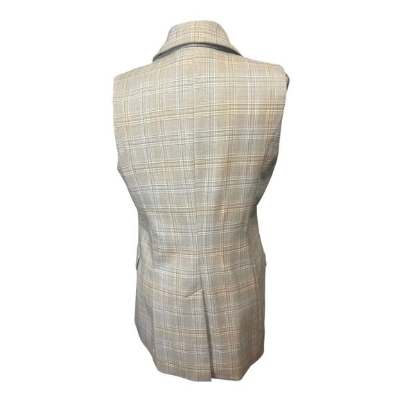 Rachel-Zoe Vest Women's Cream and Blue Waistcoats Size Medium Designer - Picture 3 of 8